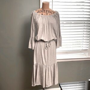 Lauren Ralph Lauren Jersey Knit dress with elastic/tie waist Gray size Large